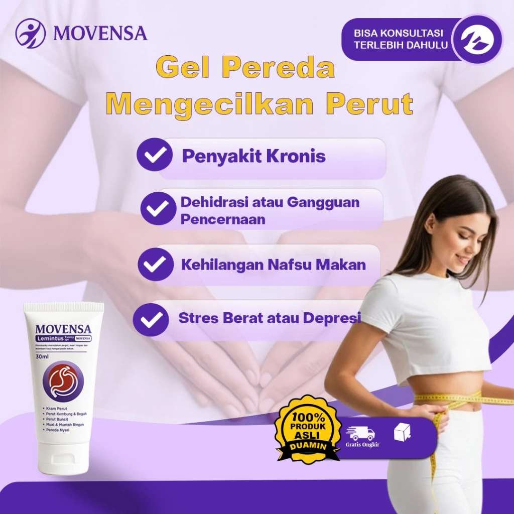 Soothing Gel Movensa Herbal Original Krim Gel Cream Pereda Nyeri Perut Aman untuk Asam Lambung