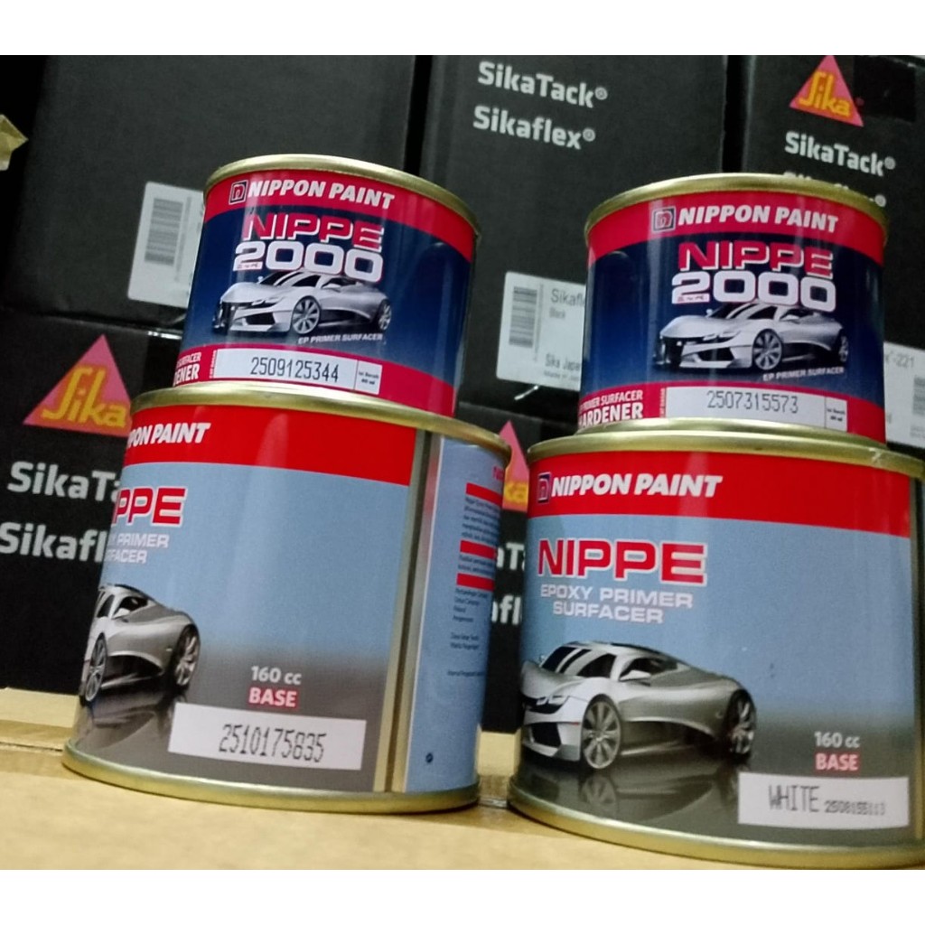 Cat Dasar / Epoxy Nippe 2000 / Epoxy Primer Surfacer Nippe 2000, White (Putih) uk.200 ml + Hardener