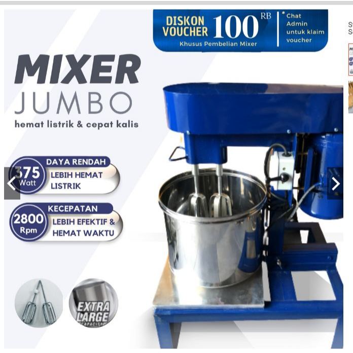 Mixer Kue Besar 25 Liter Spiral Besar Panjang Mesin Pengaduk Sabun Mayonaise Mixer Besar Kue