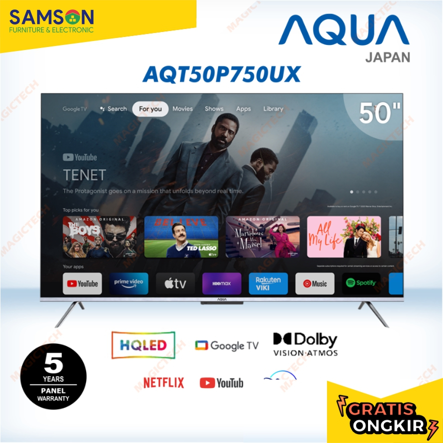 AQUA HQLED TV 50 Inch / 50" SMART GOOGLE TV 4K UHD HDR DOLBY ATMOS