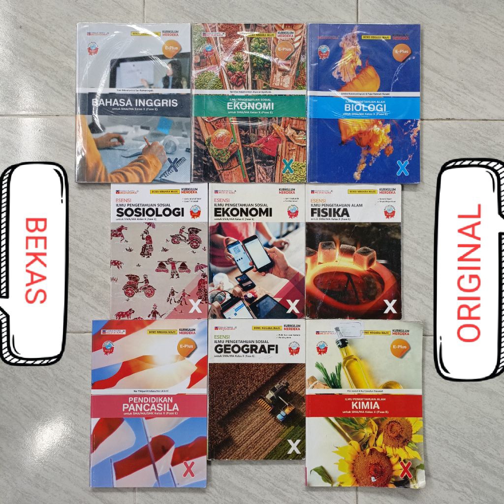 ( BUKU BEKAS ) ( ORIGINAL ) KELAS 10 X 1 I SMA MA PENERBIT MEDIATAMA KURIKULUM MERDEKA E PLUS NEGARA