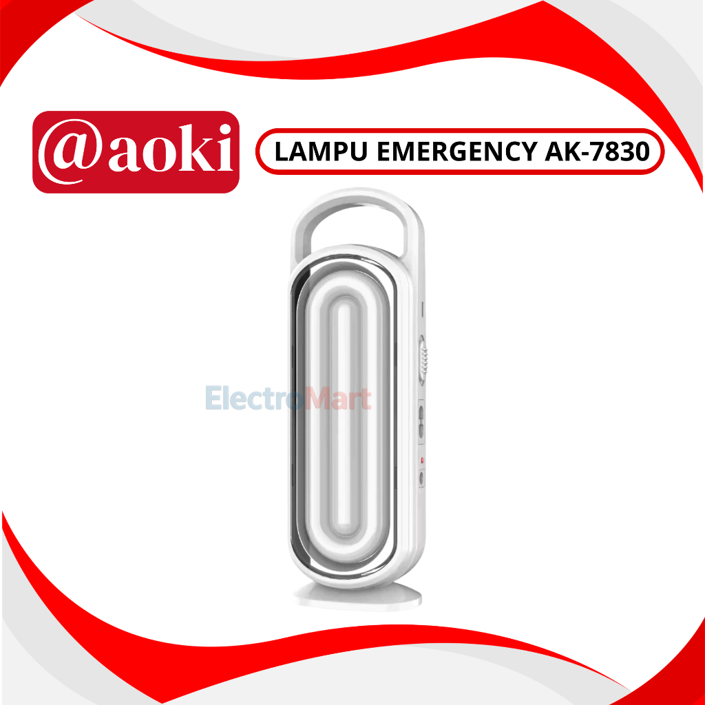 Lampu Emergency Led Aoki 7830 - Lampu Darurat Rechargerable AOKI AK-7830 - SENTER EMERGENCY LAMPU CA