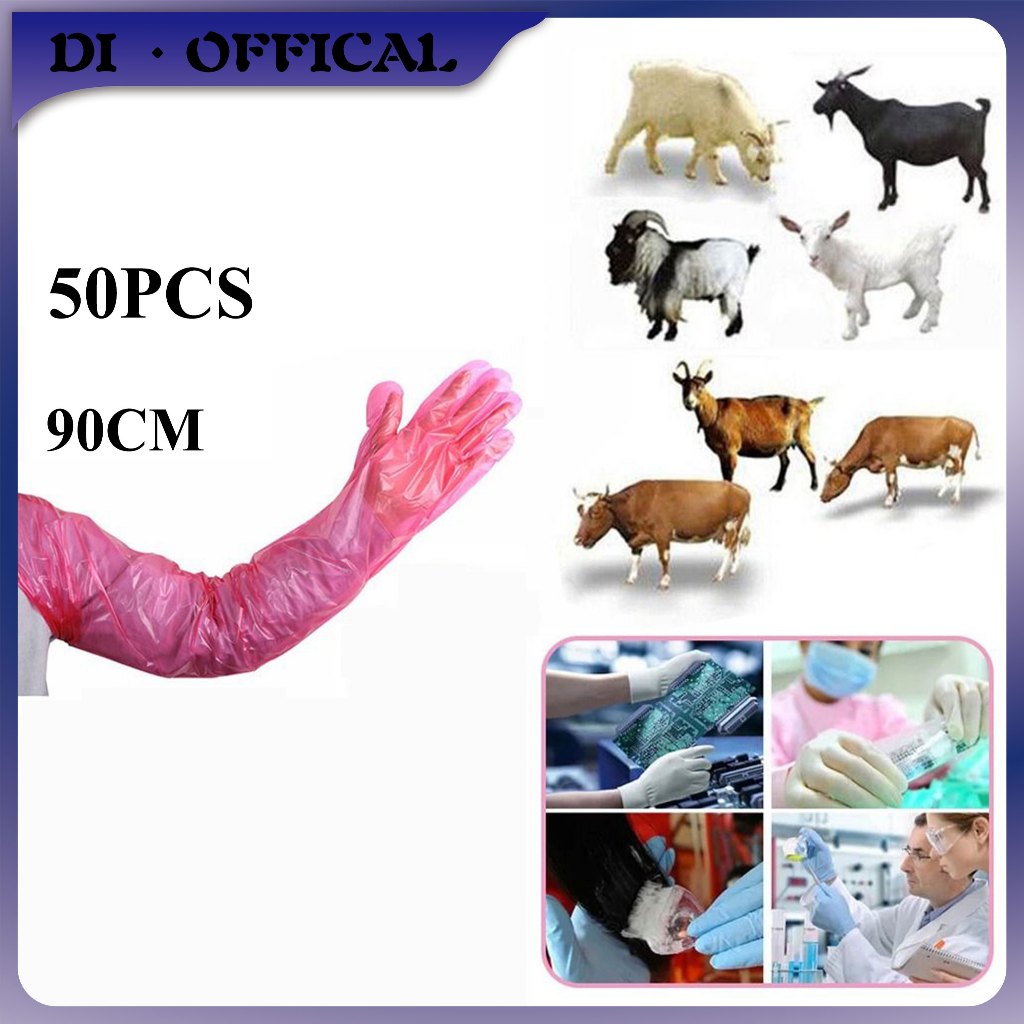 50Lembar Glove IB 5 Jari Sarung Tangan Inseminasi Buatan (IB) Plastik Tangan Glove IB 90cm