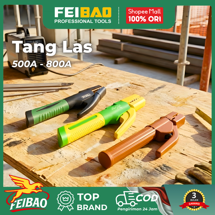 FEIBAO Tang Las Listrik Original 500A/800A – Gagang Las Anti Panas & Kuat Nyaman Digenggam Premium