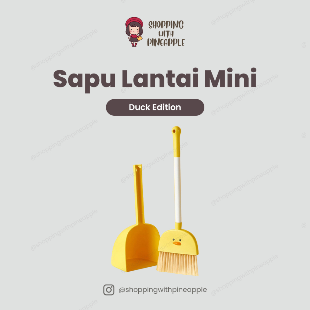 SWP - Sapu Lantai Mini / Set Sapu Dengan Serokan Mini Anak Lucu / Sapu Lantai Duck
