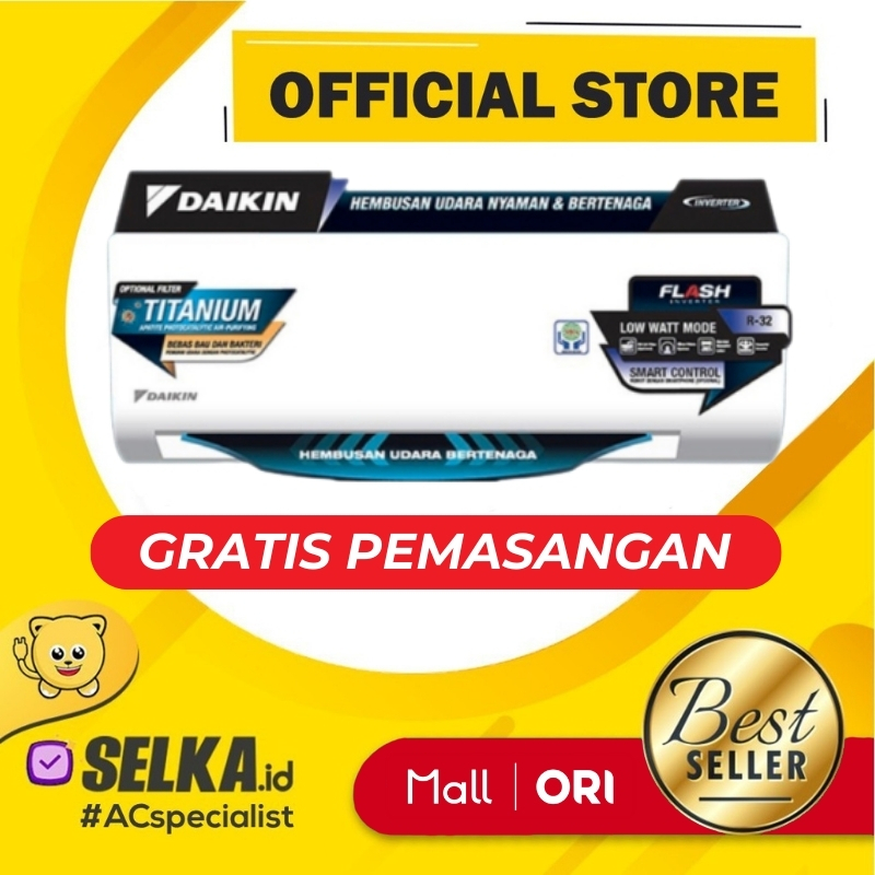 DAIKIN FTKQ60UVM4 + PASANG AC SPLIT 2.5 PK INVERTER