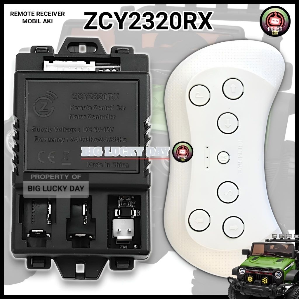 REMOT RECEIVER MOBIL AKI ZCY2320RX 7PIN 6V/12V BLUETOOTH 2.4G REMOTE CONTROL PUTIH RECIVER ZCY 2320 