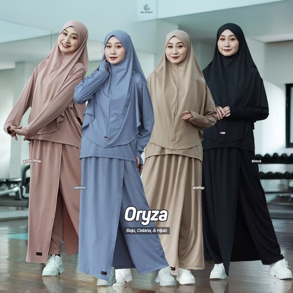 Be.Syar'i X Zaneva - Oryza, Set Sporty Outfit olahraga syar'i