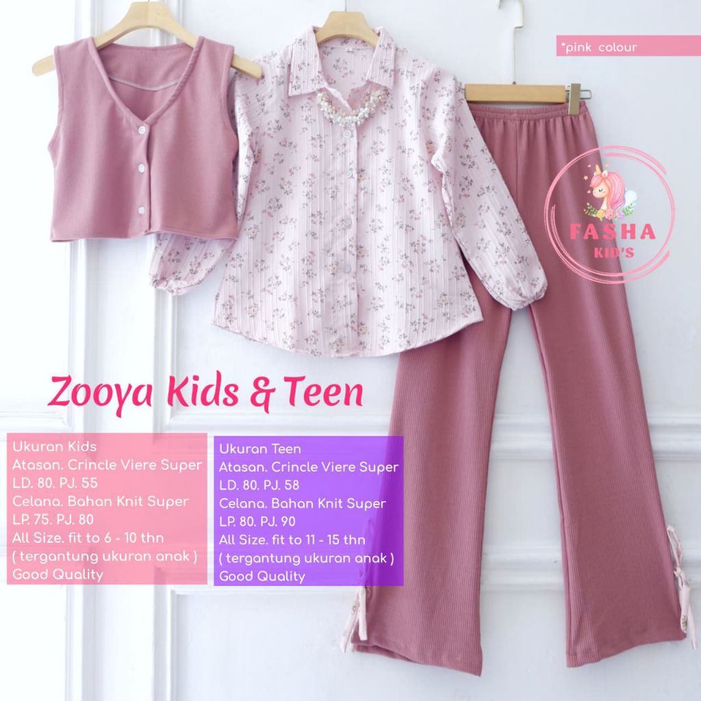 (COD) zoya set kids&teen/ set 2in1 frila set kids ORI Amelia kids// Adelia set teen kids/ setelan an