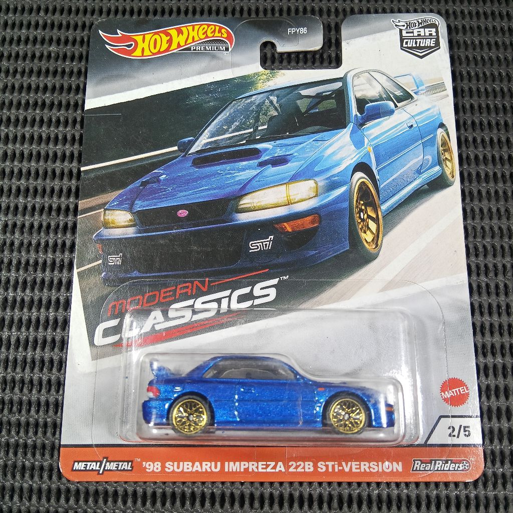 HOT WHEELS PREMIUM 98 SUBARU IMPREZA 22B STI VERSION BIRU MODERN CLASSIC
