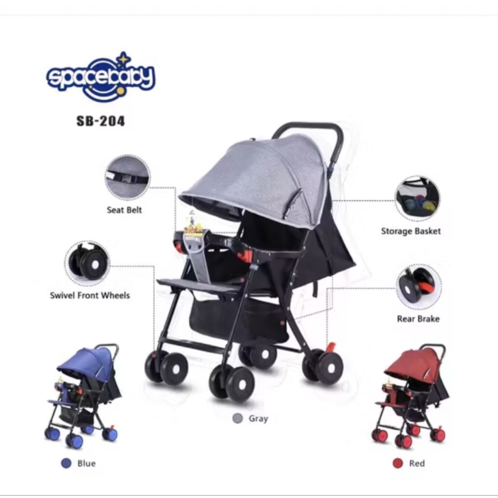 Space Baby SB-204 Stroller Grey