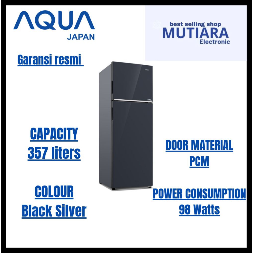 AQUA KULKAS 2 PINTU BESAR BIG 2 DOOR REFRIGERATOR AQR-415IM(BK)