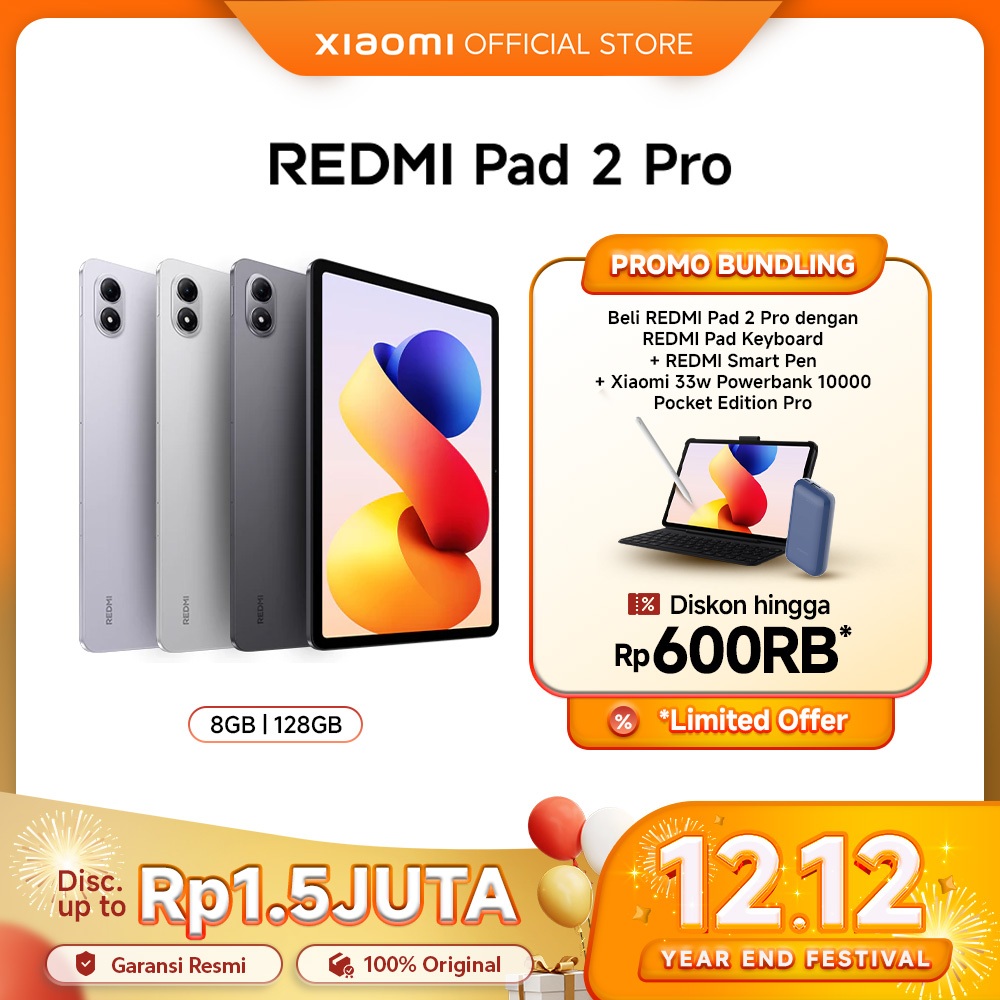 Redmi Pad 2 Pro | 12.1" 2.5K crystal-clear display | Massive 12000mAh (typ) battery | Snapdragon 7s 