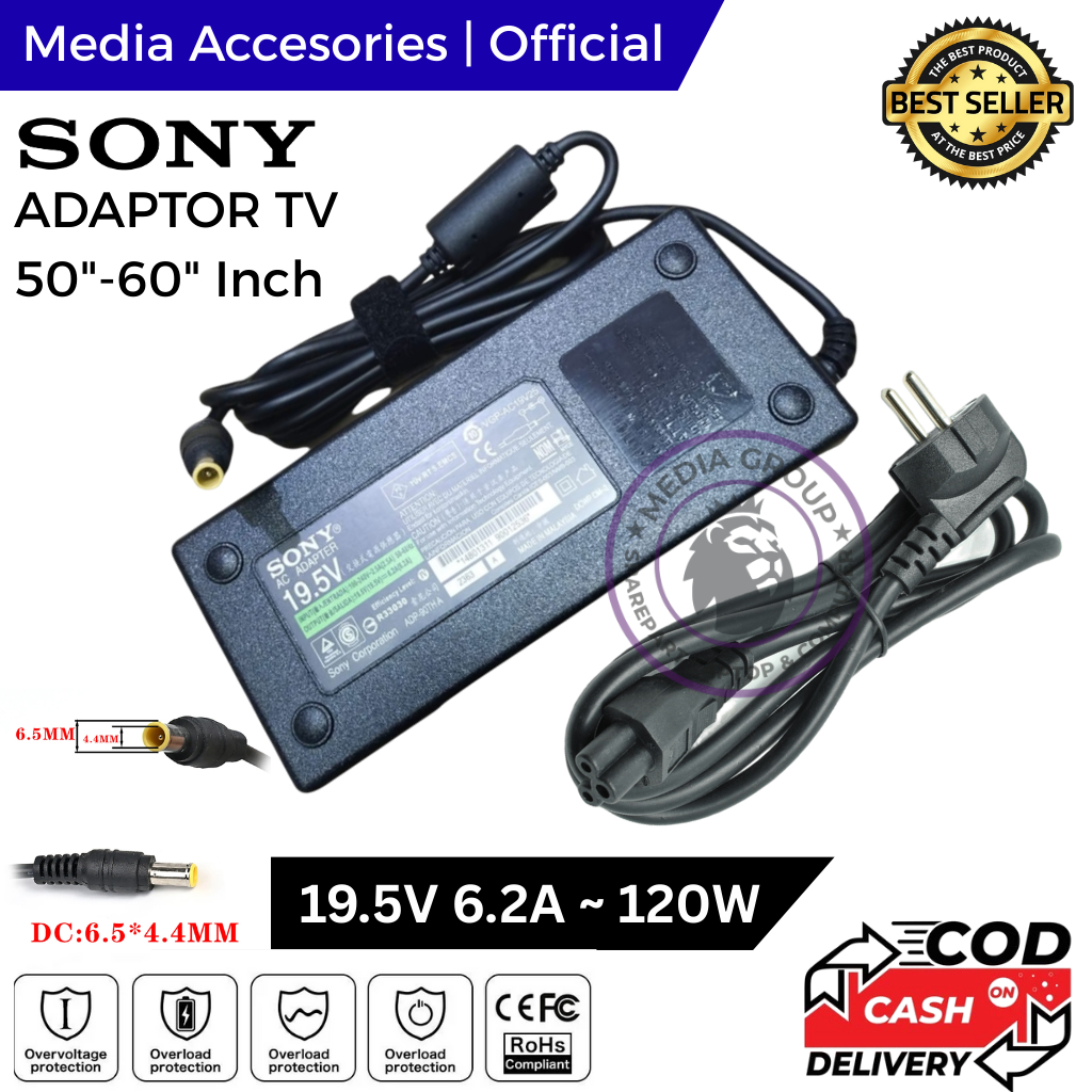 adaptor TV led Sony original 19.5V 6.2A tipe ACDP-120N02