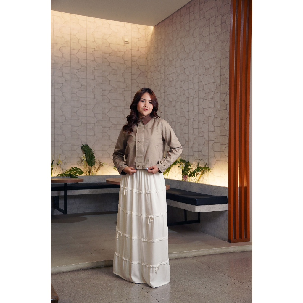 Missty Freeteen Jaket Wanita Warna Cokelat Mocca Model Korea Kekinian Best Seller (Jasmine 70)