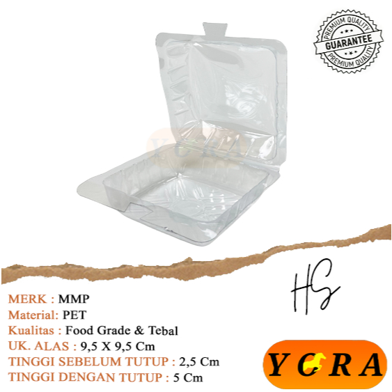 [100 PCS] Mika HS Kotak / Donat / Bakpau / Tray Mika Donat Kokat / Tempat Dimsum / Tray Donat / Kue