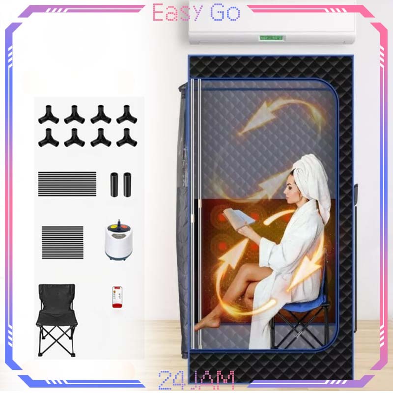 1set Tempat Sauna Buat Di Rumah Dapat Dilipat Sauna Portable Spa Seluler Alat Untuk Sauna Dirumah