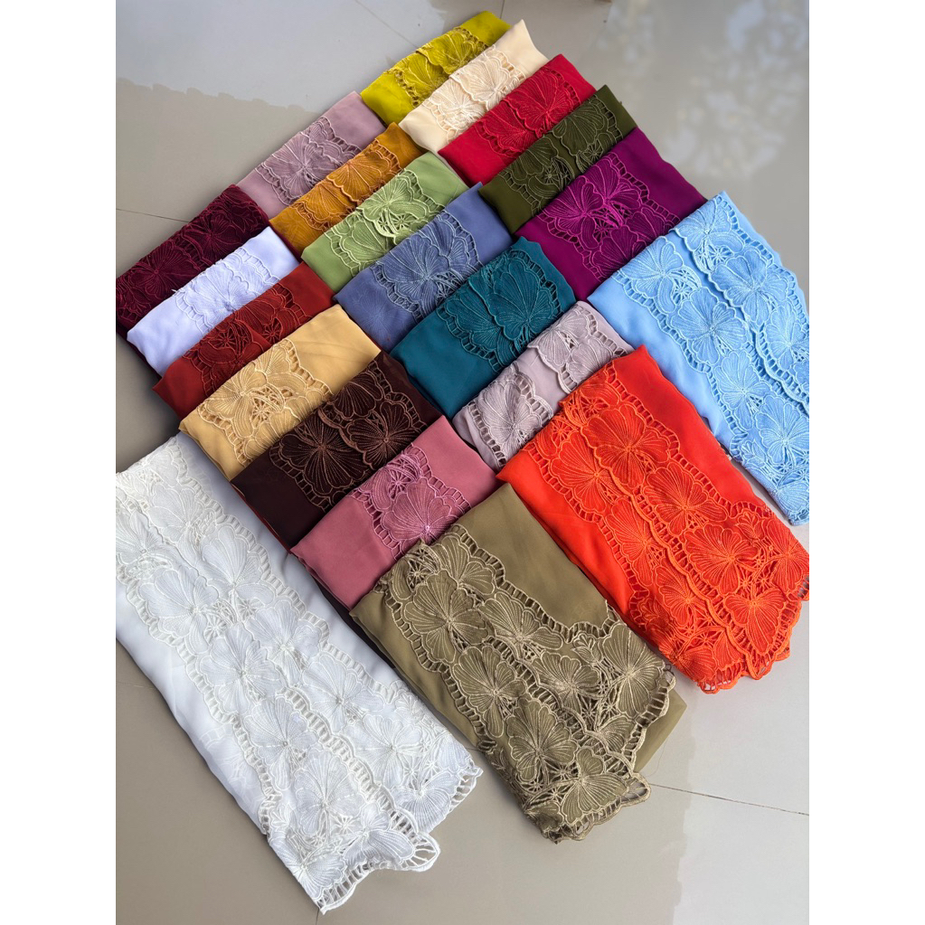 Kain Bordir Sutra Crepe