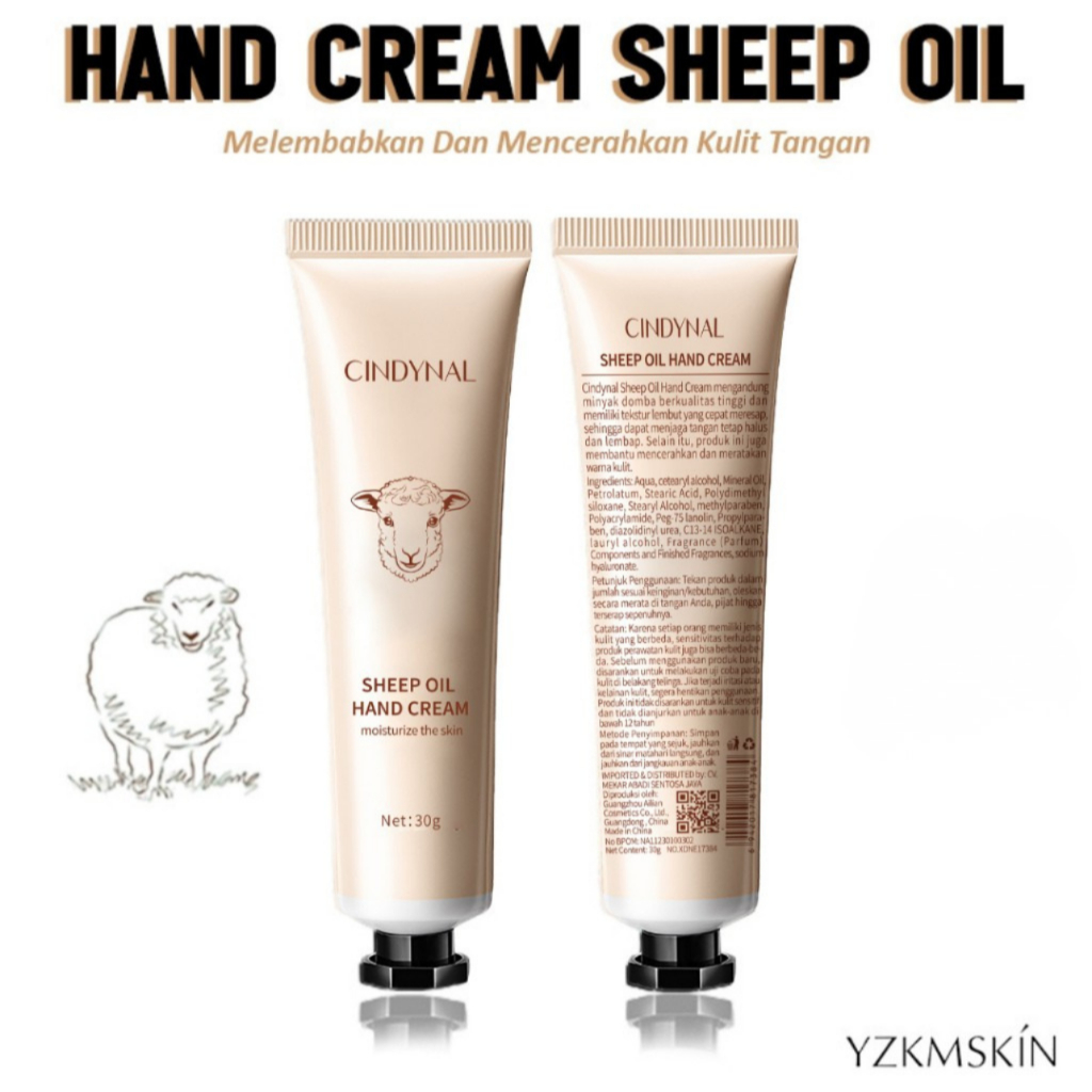 YZKMSKIN - BPOM CINDYNAL Krim Tangan Biar Putih Krim Tangan Anti Keriput / Hand Cream Tangan Cindyna