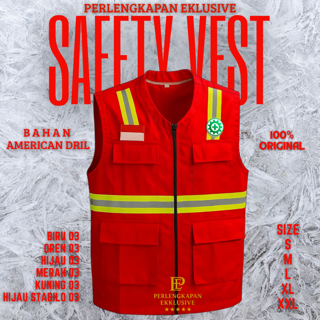 Rompi Safety K3 Terlaris Reflektif 6 Warna ROMPI SAFETY K3-ROMPI TAMBANG=ROMPI KERJA|ROMPI SAFETY K3