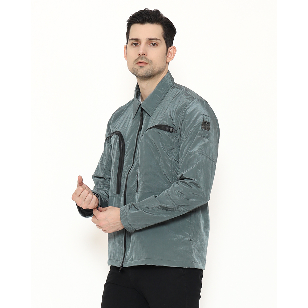 MV25-OV023 Nylon Crinkle Ripstop Dark Grey