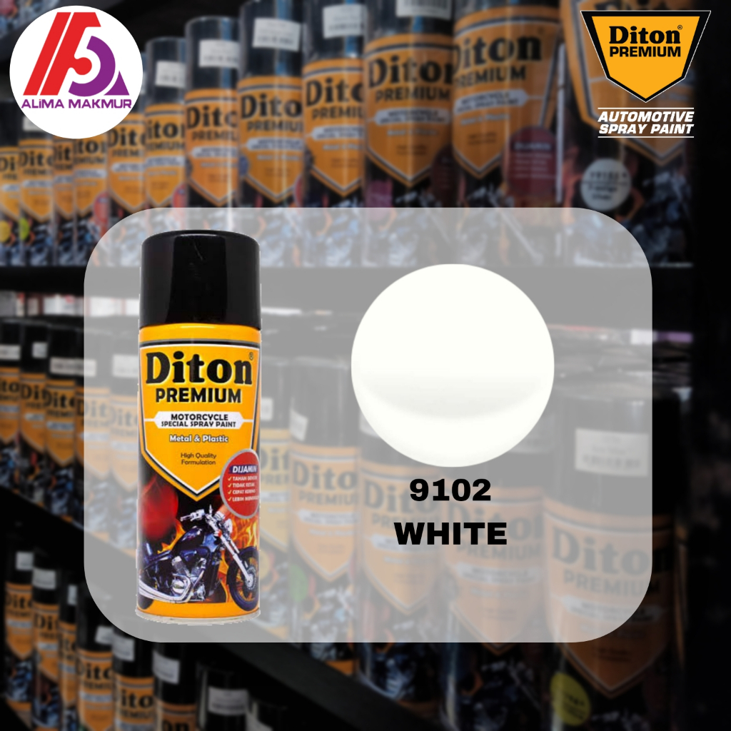Diton Premium 9102 White 400cc / Pilok Diton Premium White Gloss / Cat Semprot Diton Premium Putih G