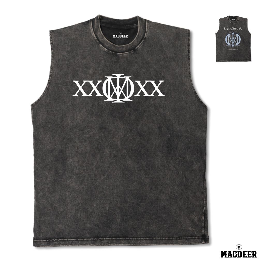 MACDEER Kaos Singlet Oversize Band Dream Theater washed sleeveless oversize premium THEATER 1-14