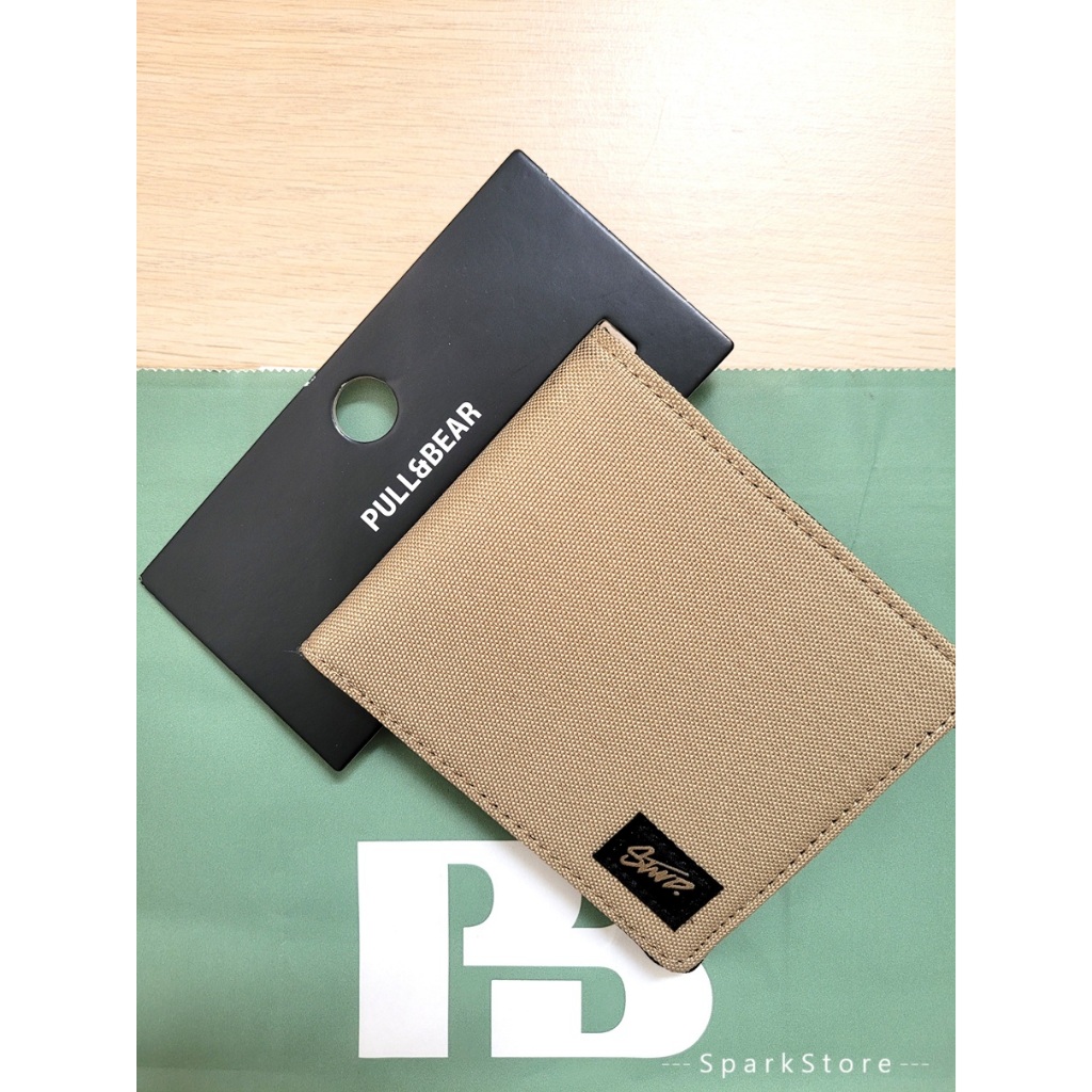 [NEW][BARU] Pull&Bear STWD Dompet Kanvas Pria Kain Canvass Fabric Wallet Krem Beige