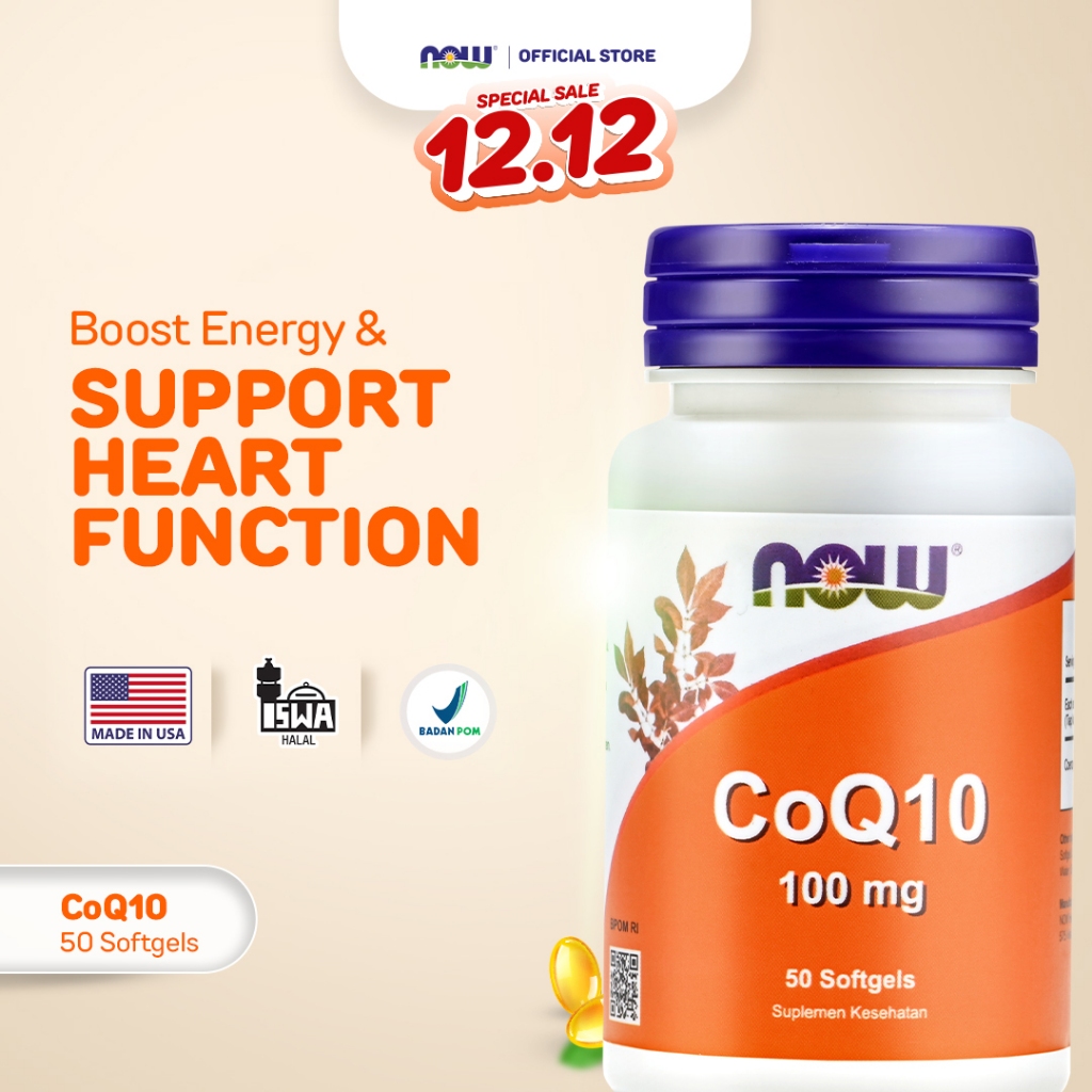 NOW Supplements, CoQ10 100 mg, 50 Softgels
