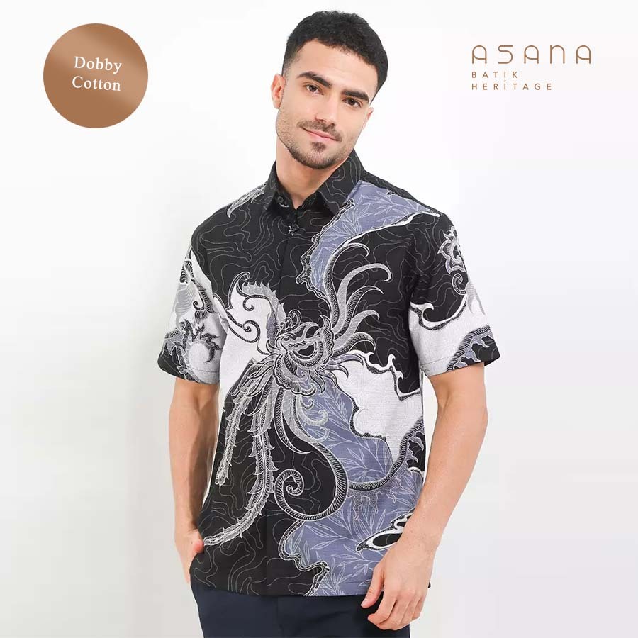 Kemeja Asana Batik Lengan Pendek Gamtala - Denim