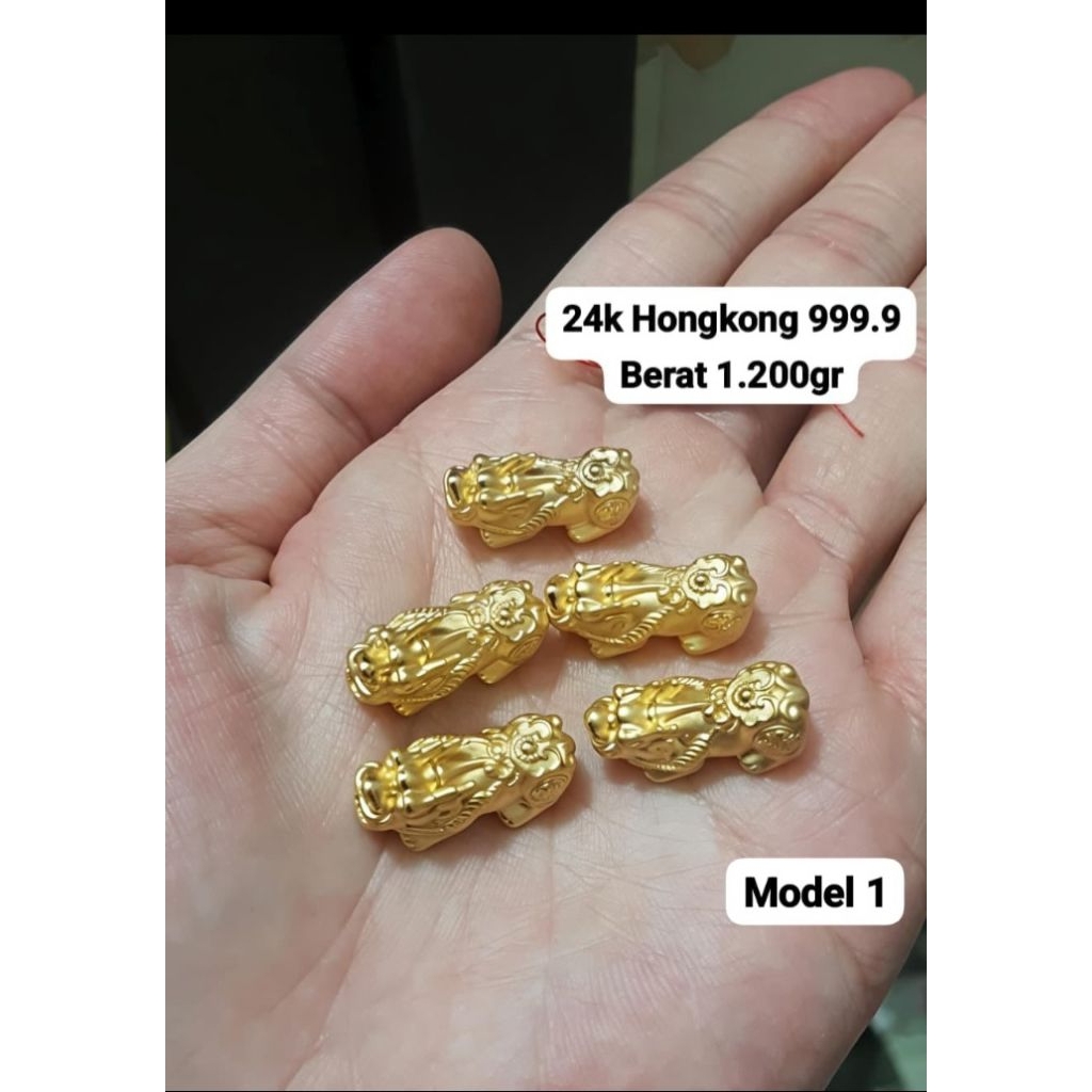 Charm Emas Asli Naga Pixue 24K Hongkong 999.9