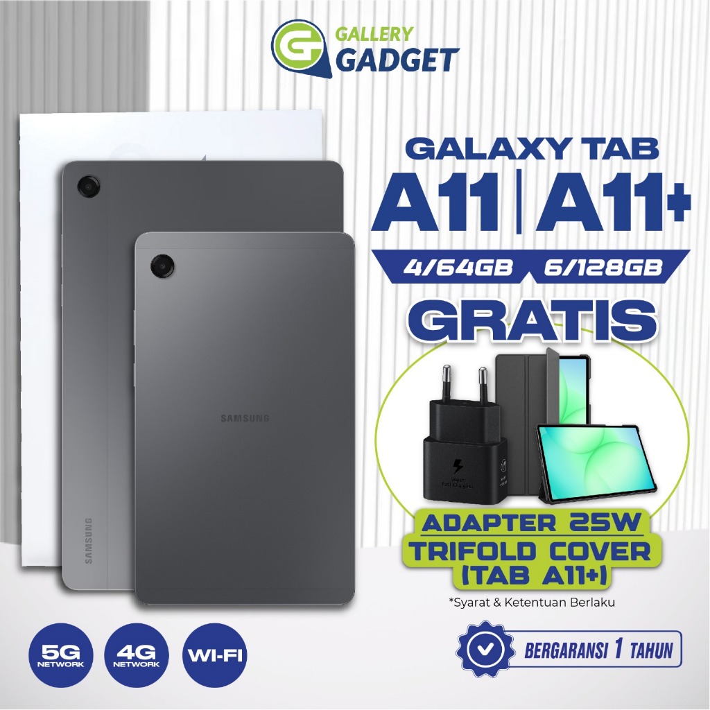 Samsung Galaxy Tab A11 A11+ Plus Wifi 4G 4/64 6/128 GB RAM 4GB 64GB 128GB Tablet