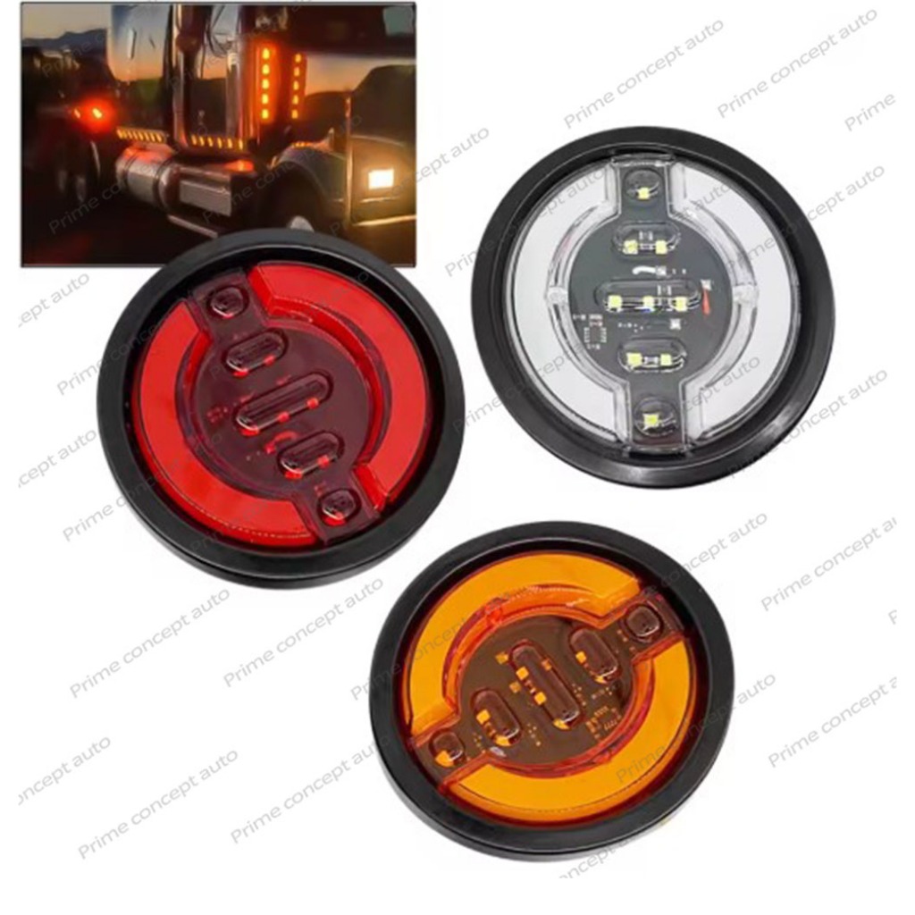 LAMPU STOP LED BULAT UNIVERSAL MOBIL 24V BOX TRUCK BUS ELF LED DNY 500