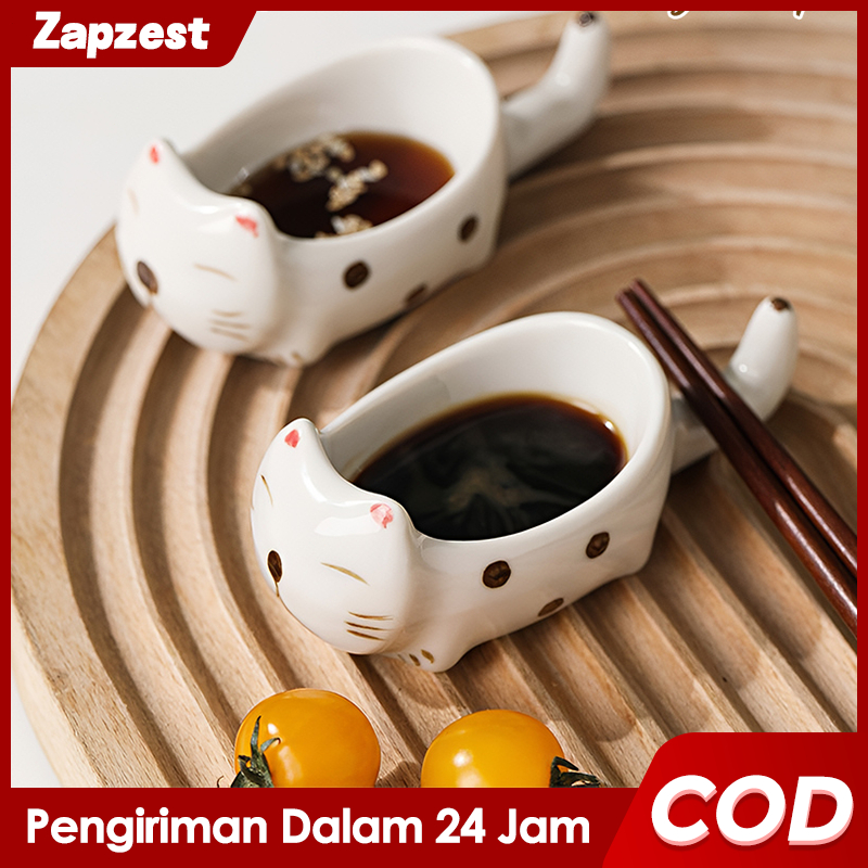 Cute Sauce Plate Keramik Lucu - Piring Saus Bermotif untuk Sushi, Dimsum & Makanan Jepang Dapur