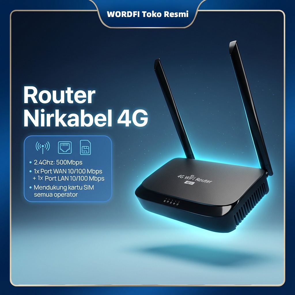 Toko Resmi Wordfi Kartu Router 4G Jangkauan super luas Dilengkapi dengan slot kartu SIM