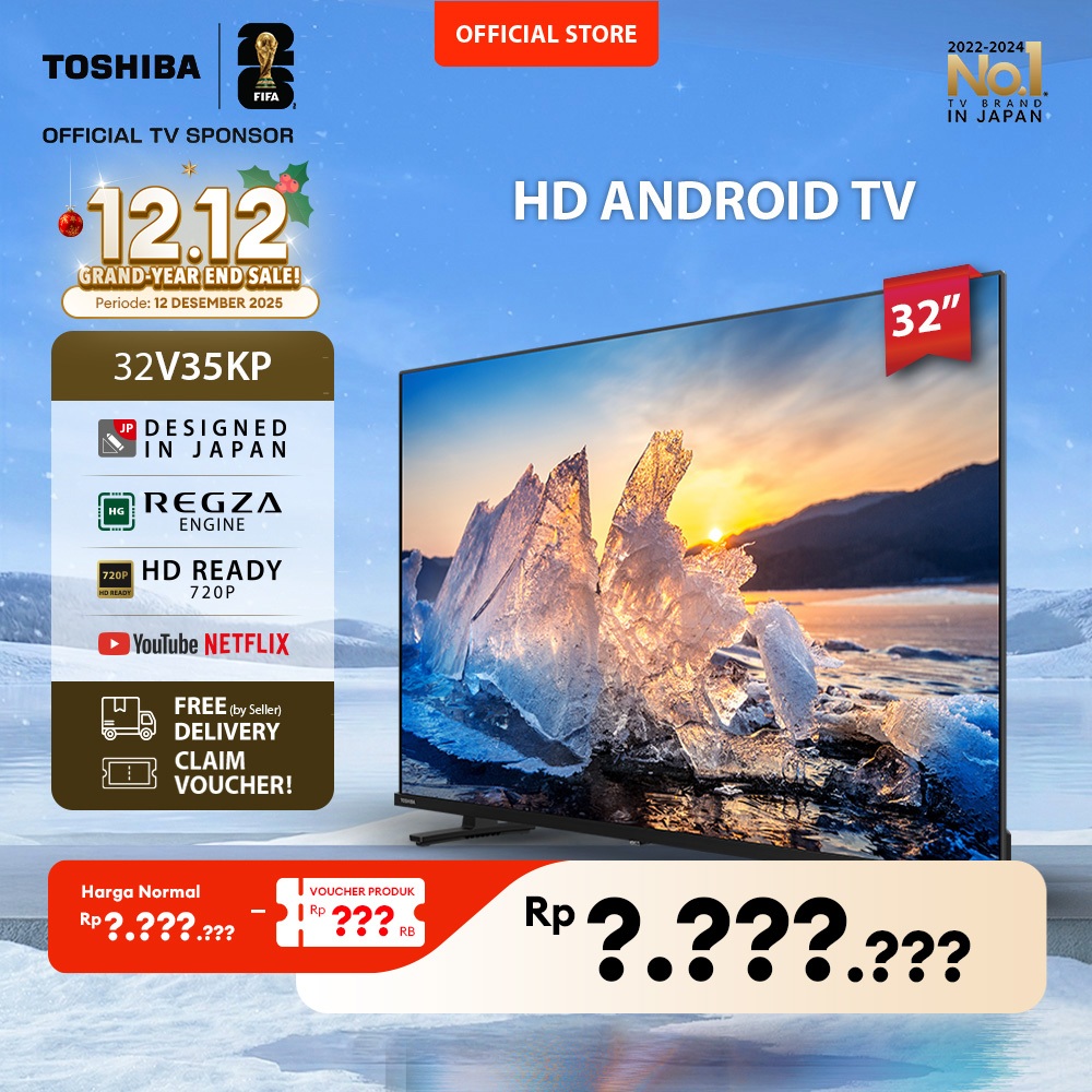 [HD Android TV] [FREE BRACKET] Toshiba TV 32" HD Android TV - Google Assistant Netflix Disney+ Youtu