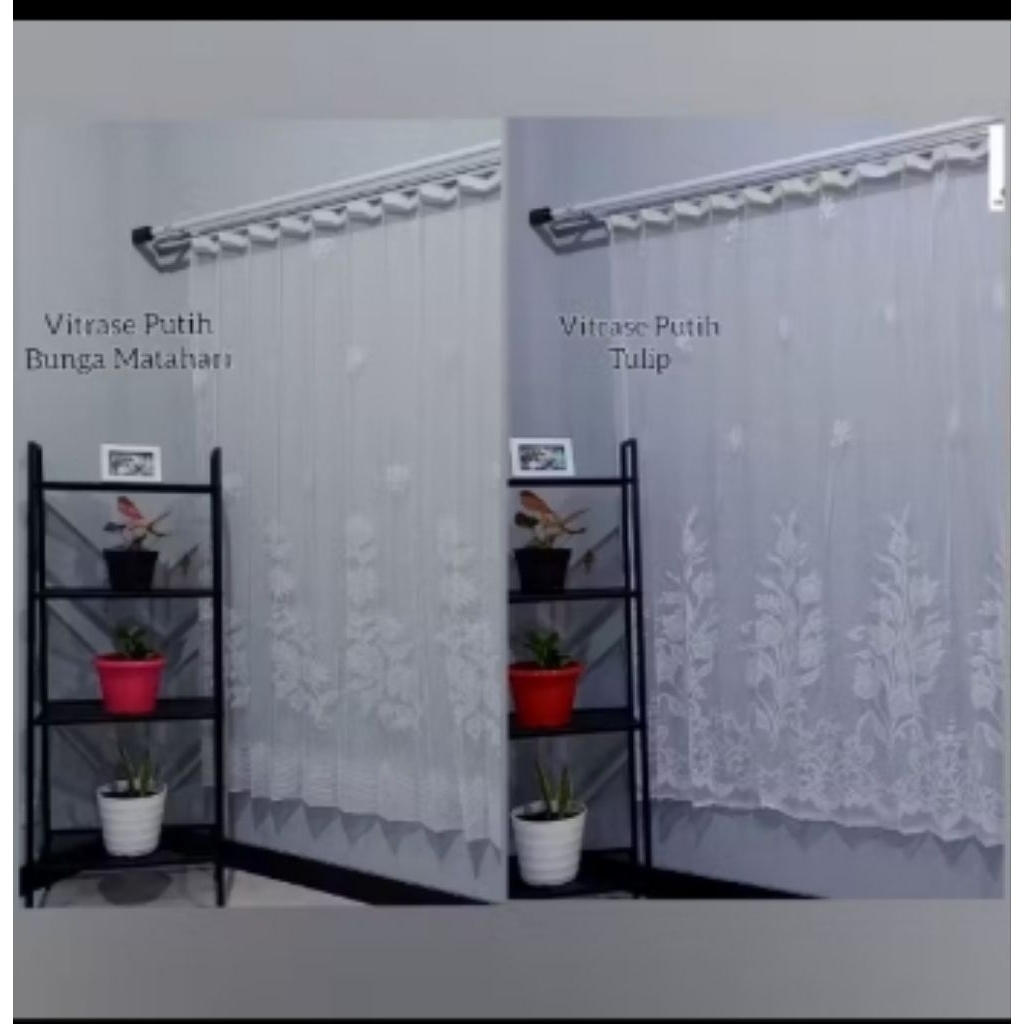 Gorden vitrase polos motif matahari tinggi 1.50 dan tinggi 200