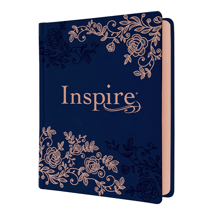 Inspire Bible NLT (Hardcover Leatherlike, Navy): The Bible for Coloring & Creative Journaling