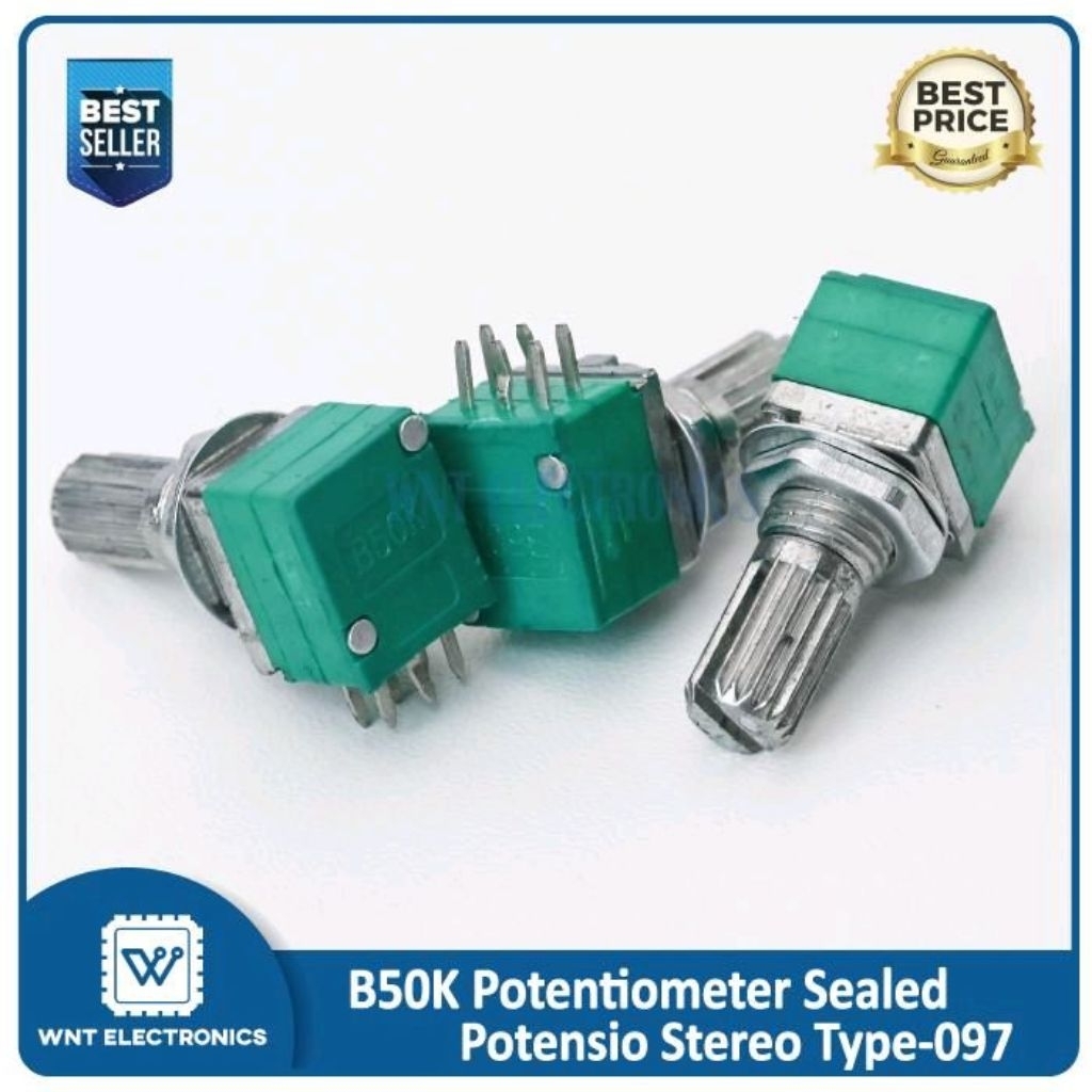 Sealed B50K Potentiometer 097 - Potensio Stereo 50K Potensio 50K 6Pin