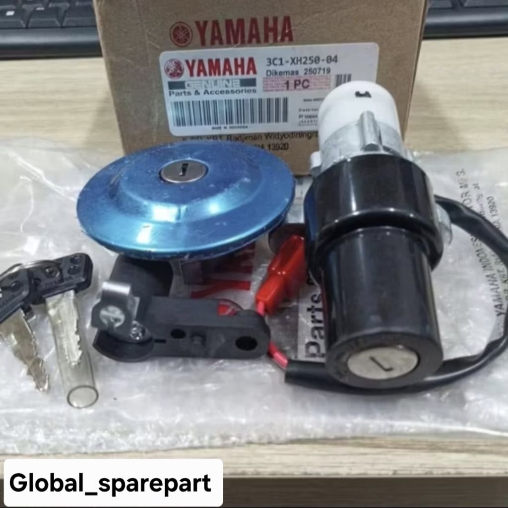 KUNCI KONTAK SET+TUTUP TANGKI 3C1 VIXION OLD/LAMA KULITAS ORI YAMAHA..
