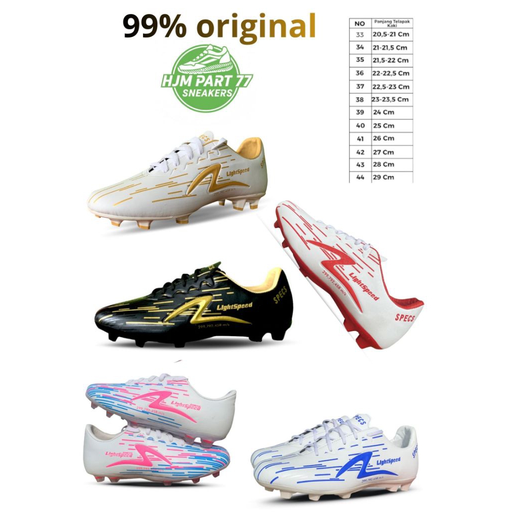 Terbaru sepatu bola Lightspeed Reborn original unisex.. dewasa dan anak-anak terbuat dari bahan pili