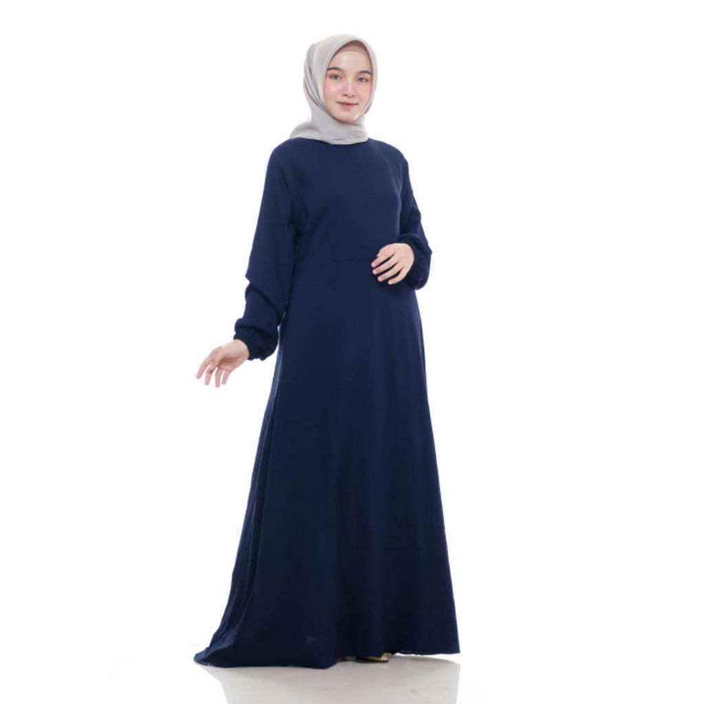 Gamis Rayon Wanita Muslimah Warna Polos Dress Elegan Untuk Remaja Dan Dewasa
