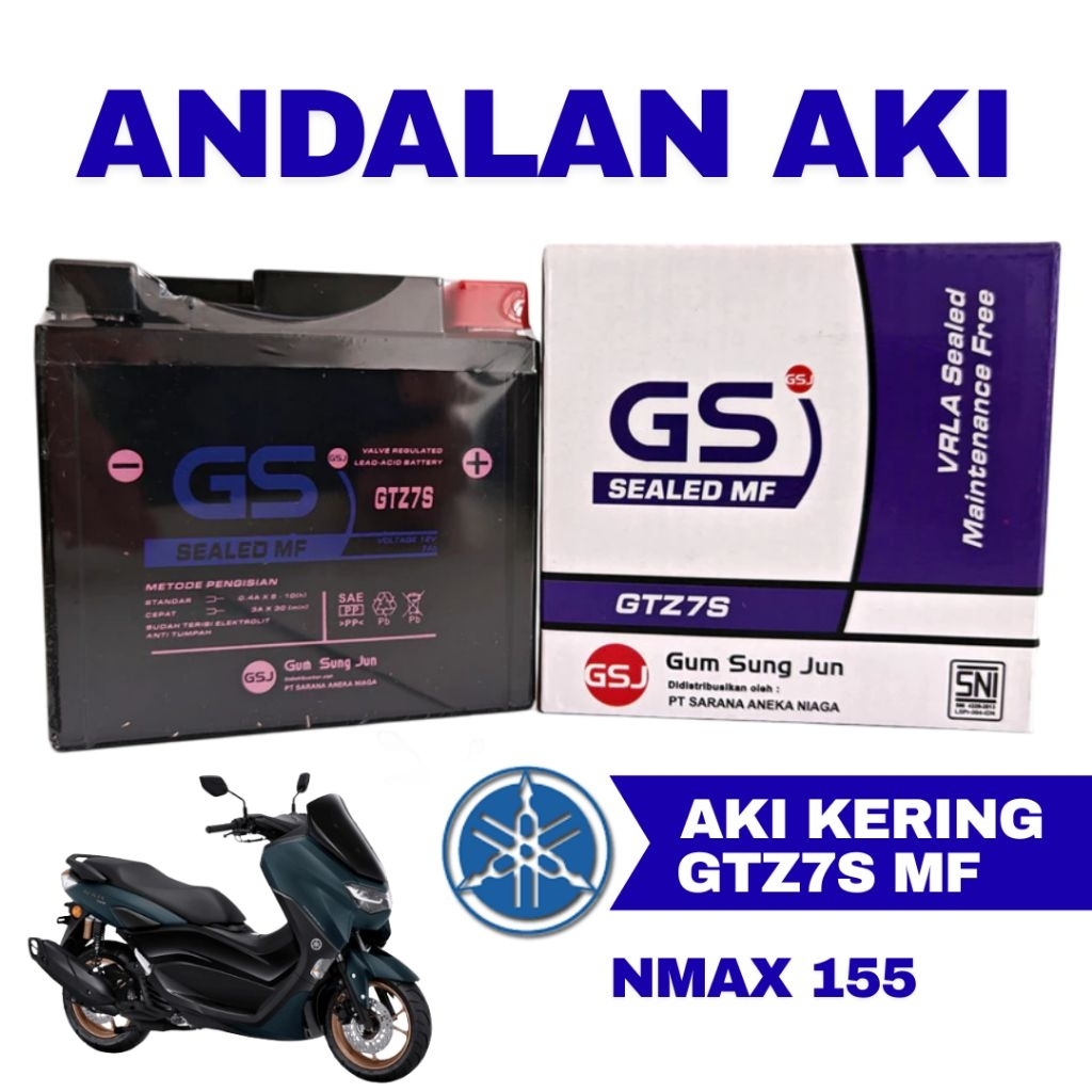 Aki Motor Yamaha NMAX 155 GTZ7S Aki Kering Accu Kering MF