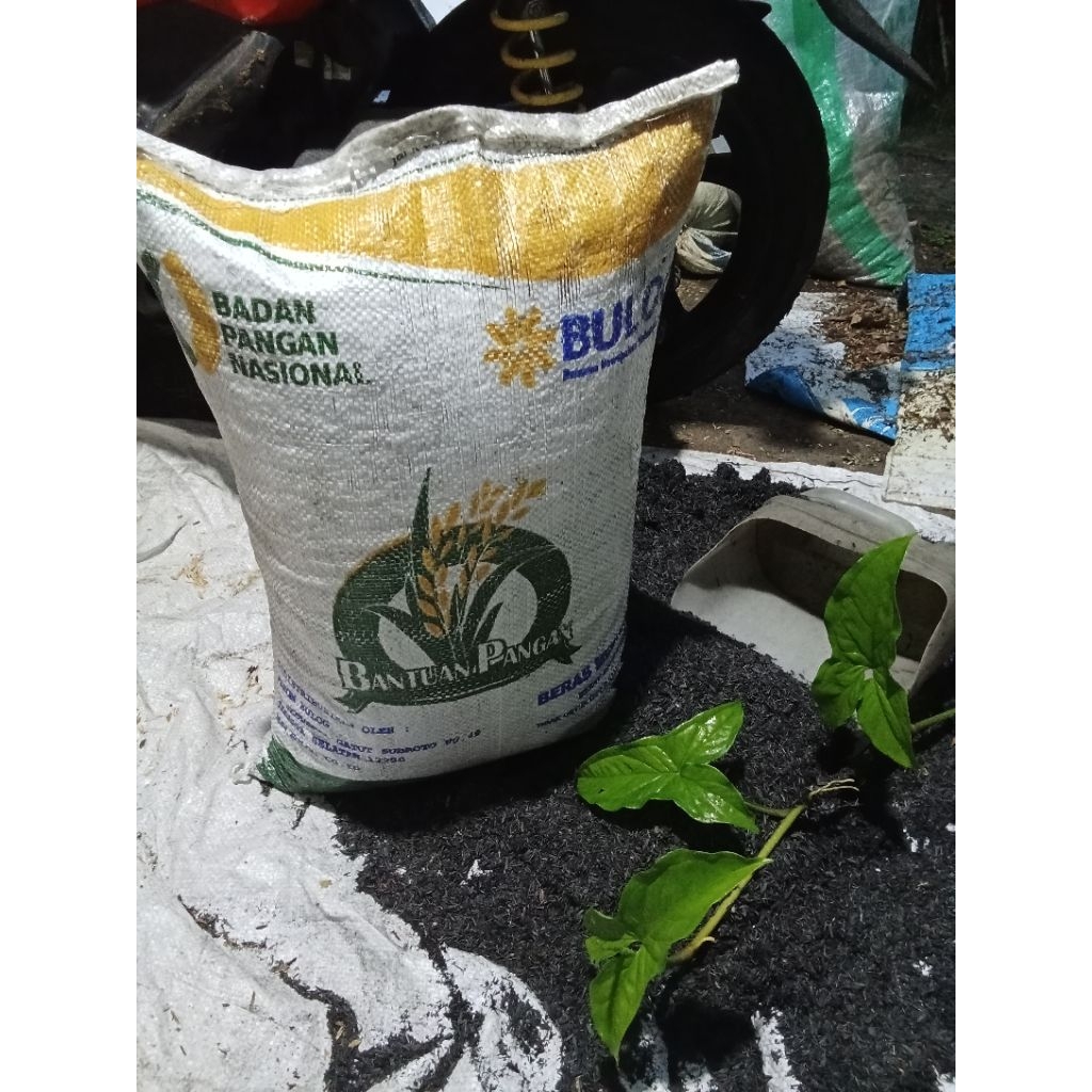 Sekam bakar murni kemasan karung beras 15kg