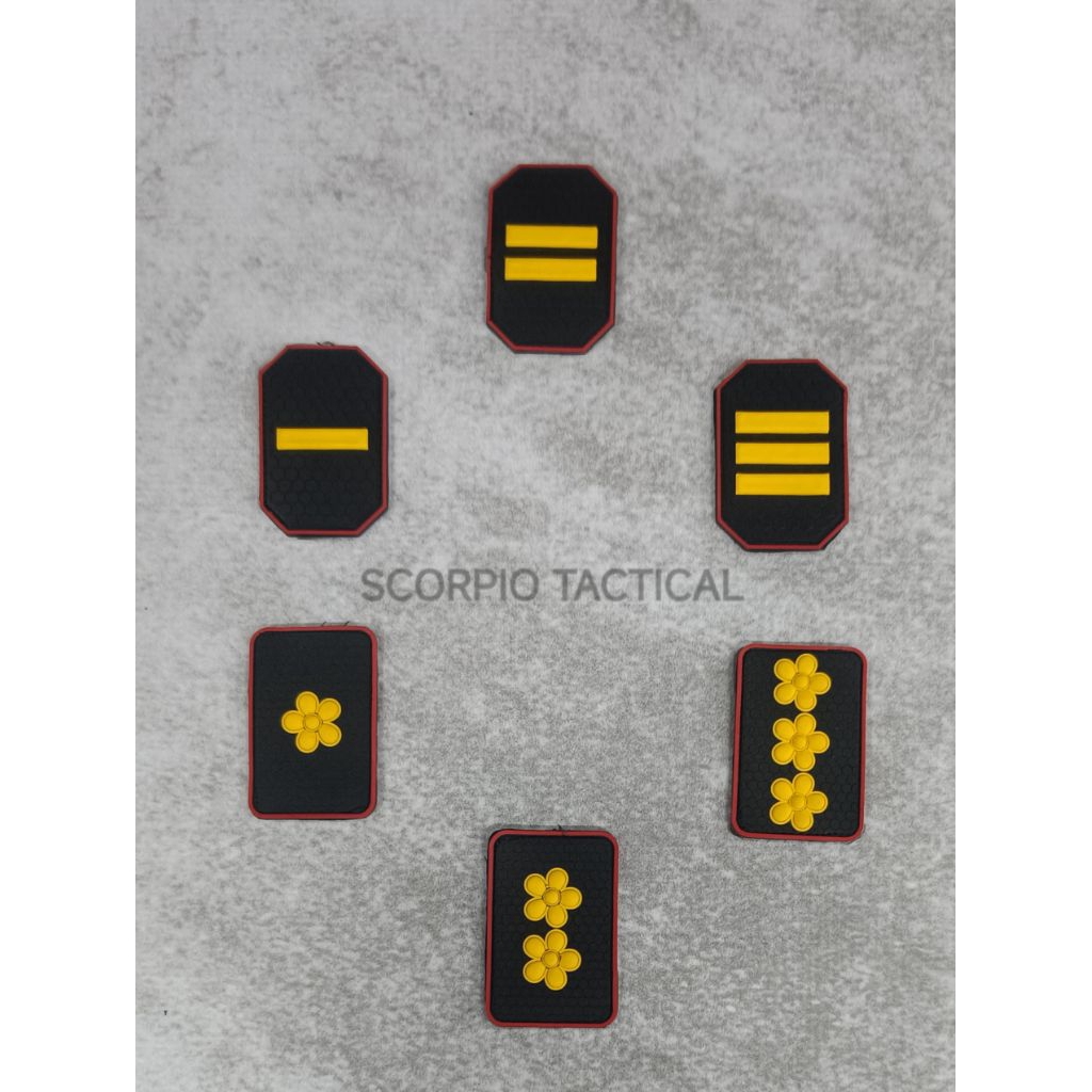 Patch RUBER 3D Pangkat PERWIRA DAN PAMEN POLRI/Perekat Logo Pangkat POLRI