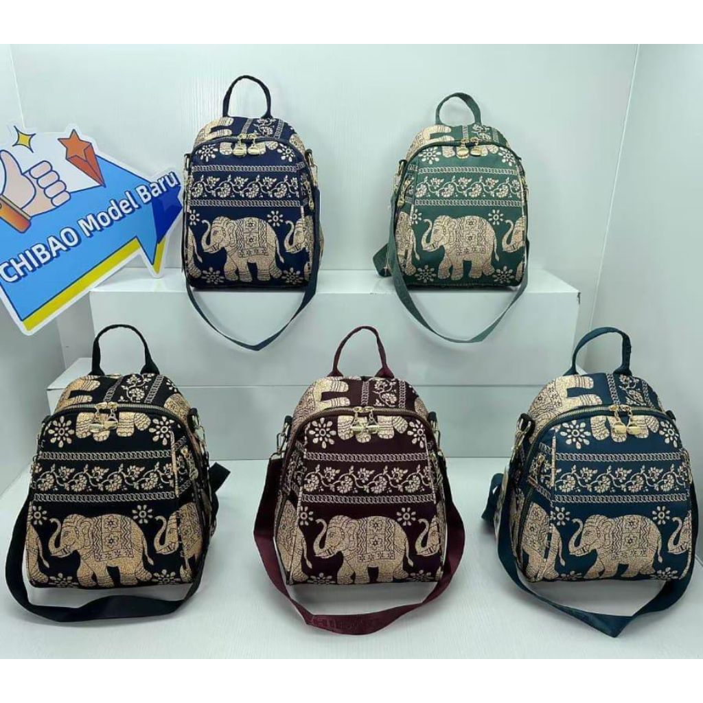Tas ransel chibao wanita motif gajah 7139w