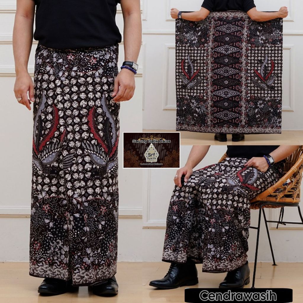 Sarung Batik Bakaran Putih Laseman Pria Dewasa Gus Iqdam