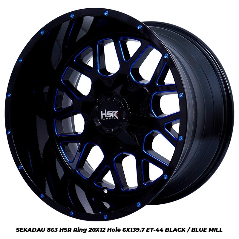VELG FORGED R20 SEKADAU HSR R20X12 H6X139,7 ET-44 BK/BLUE COATING