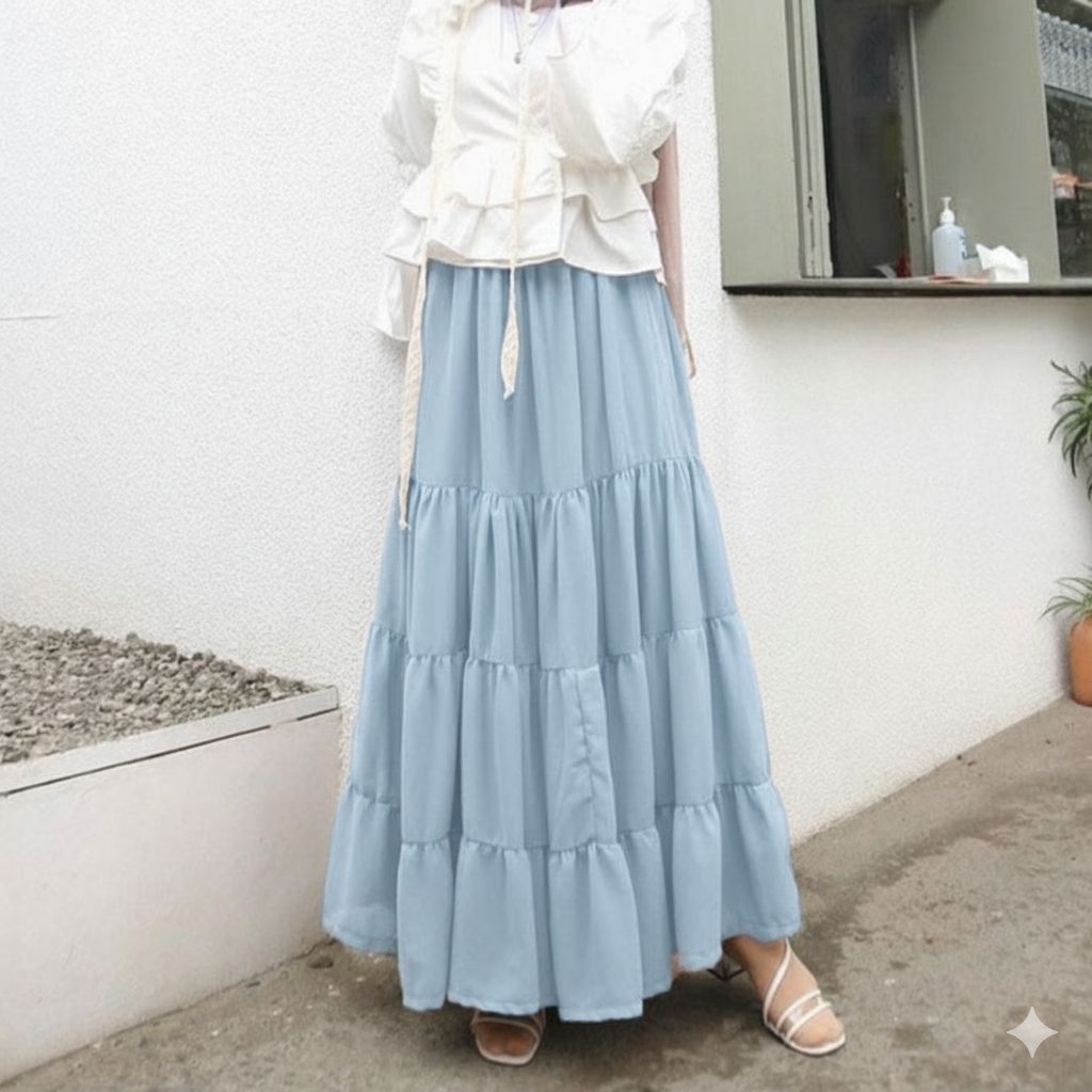 Rok Wanita - Korean Style - Baby Blue