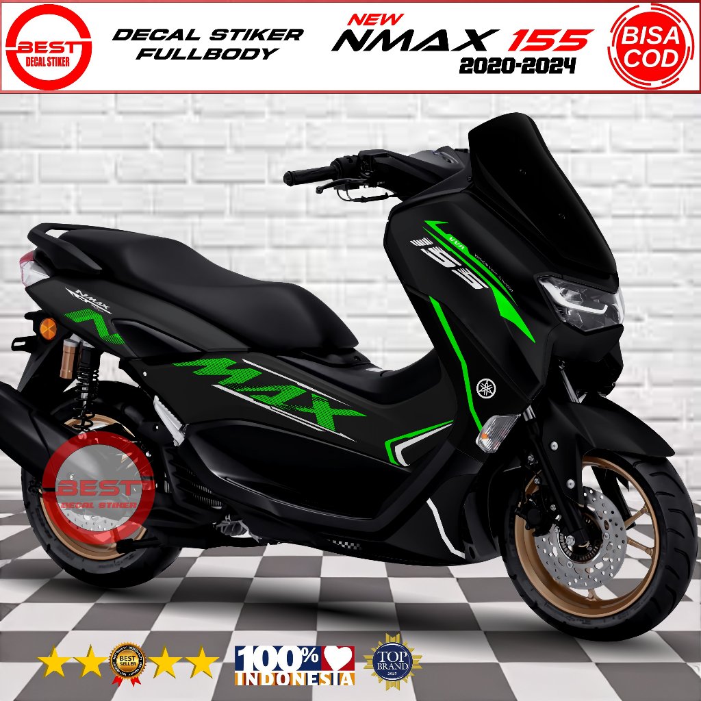 Decal Nmax New Fullbody Desain Hitam Lis Racing - Stiker Nmax New - Dekal Nmax New - Variasi Nmax